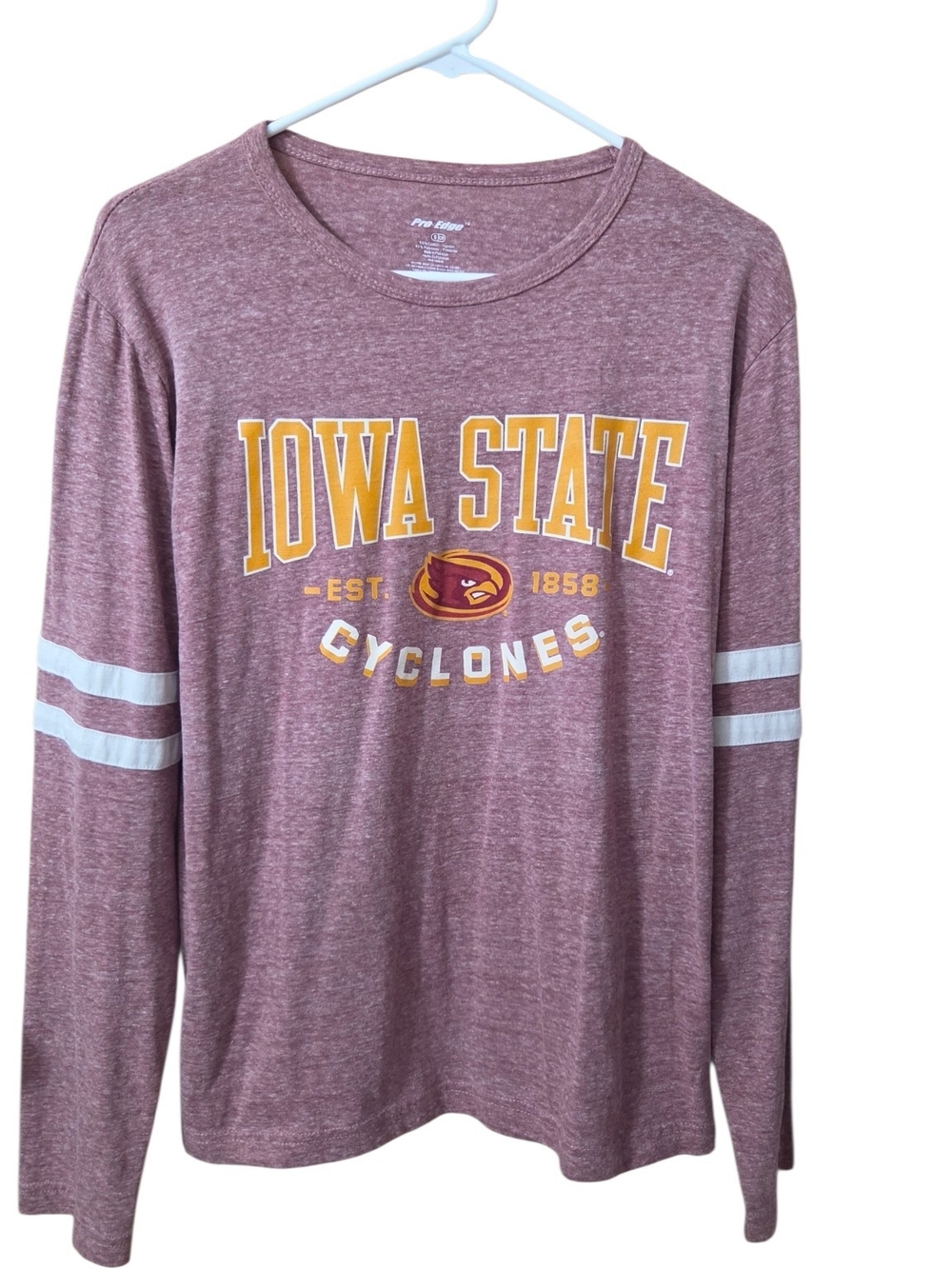 Pro Edge Iowa State Long Sleeve Tee - Maroon & Gold